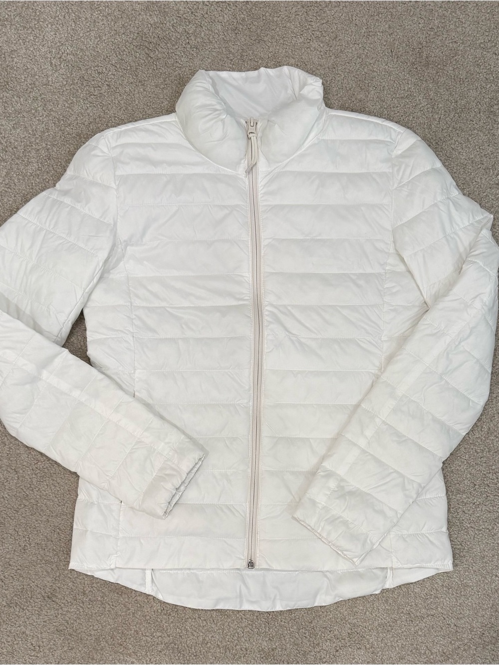Old Navy White Quilted Packable Puffer Jacket